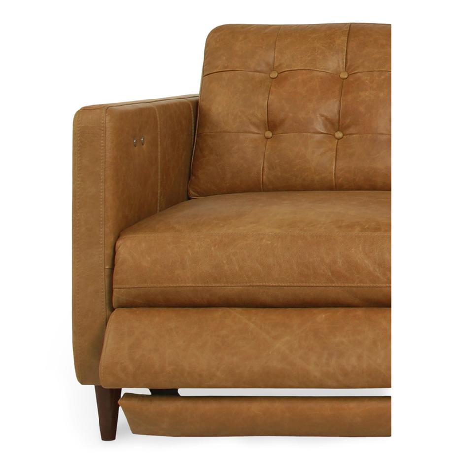 Bridgers Power Recliner Chair Tan Leather by Moes Home