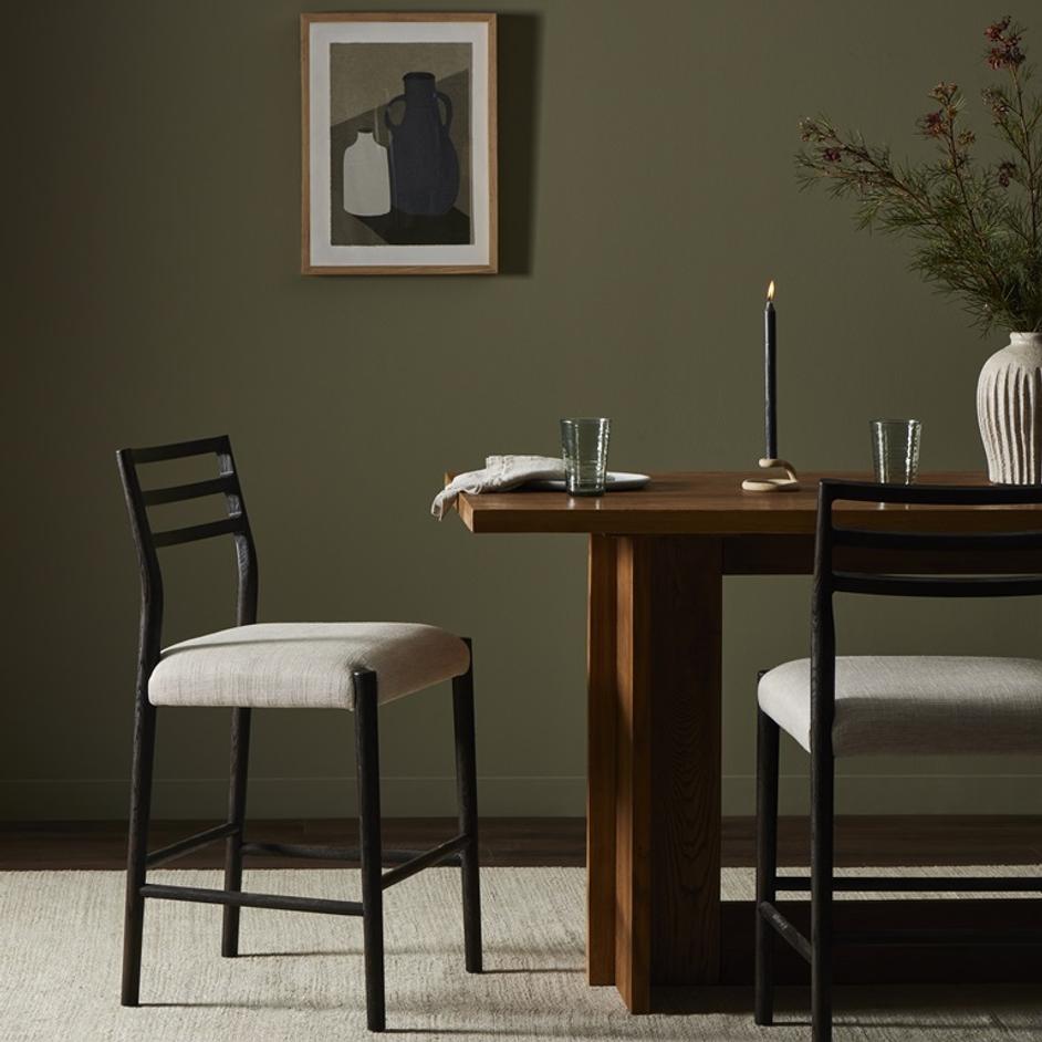 Glenmore Stool In Light Carbon In Counter by FOUR HANDS