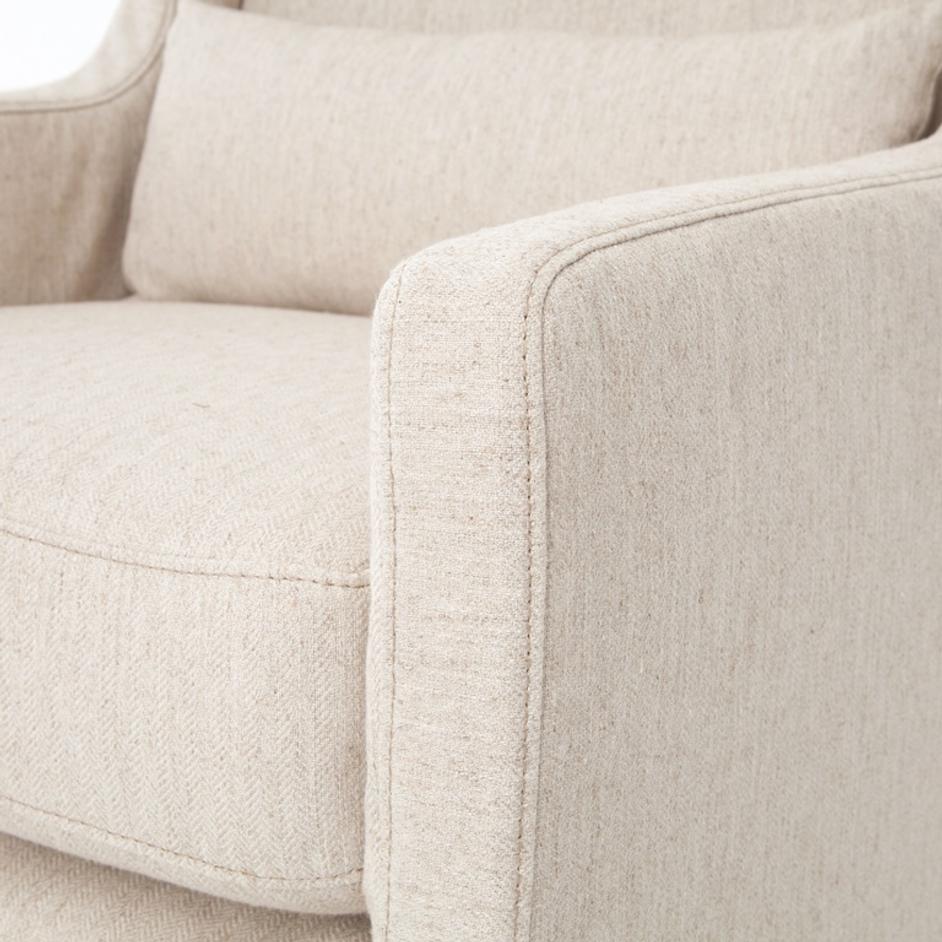Swivel Wing Chair In Jette Linen by FOUR HANDS