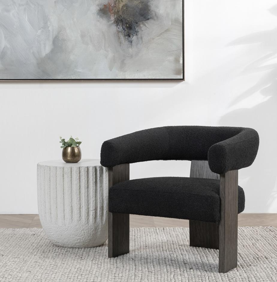 Julina Upholstered Accent Chair Charcoal by Classic Home