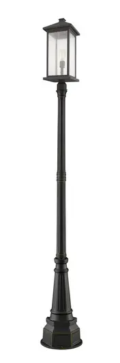 Portland 1 Light Outdoor Post Mounted Fixture in Oil Rubbed Bronze Finish by Z-Lite