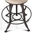 Steampunk Natural Canvas Backless Bar Stool with Adjustable Swivel Mechanism by Home Trends & Design