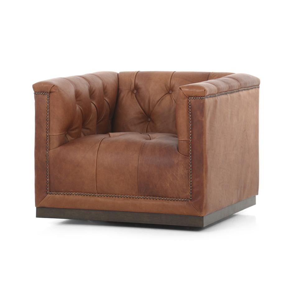 Maxx Swivel Chair In Heirloom Sienna by FOUR HANDS