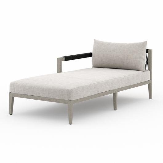 Sherwood Outdoor Laf Chaise in Grey/Stone by FOUR HANDS