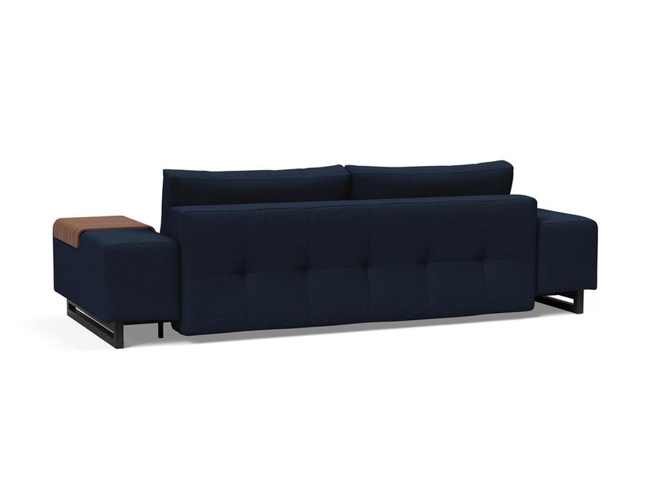 GRAND D.E.L. SLEEPER SOFA in MIXED DANCE BLUE FABRIC WITH Black wood LEGS 528 by INNOVATION USA