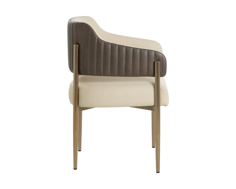 TOVA DINING ARMCHAIR - DILLON CREAM / BRAVO ASH by Sunpan