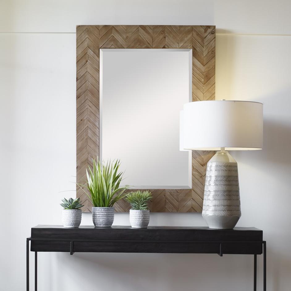 Demetria Wooden Mirror, Small by Uttermost