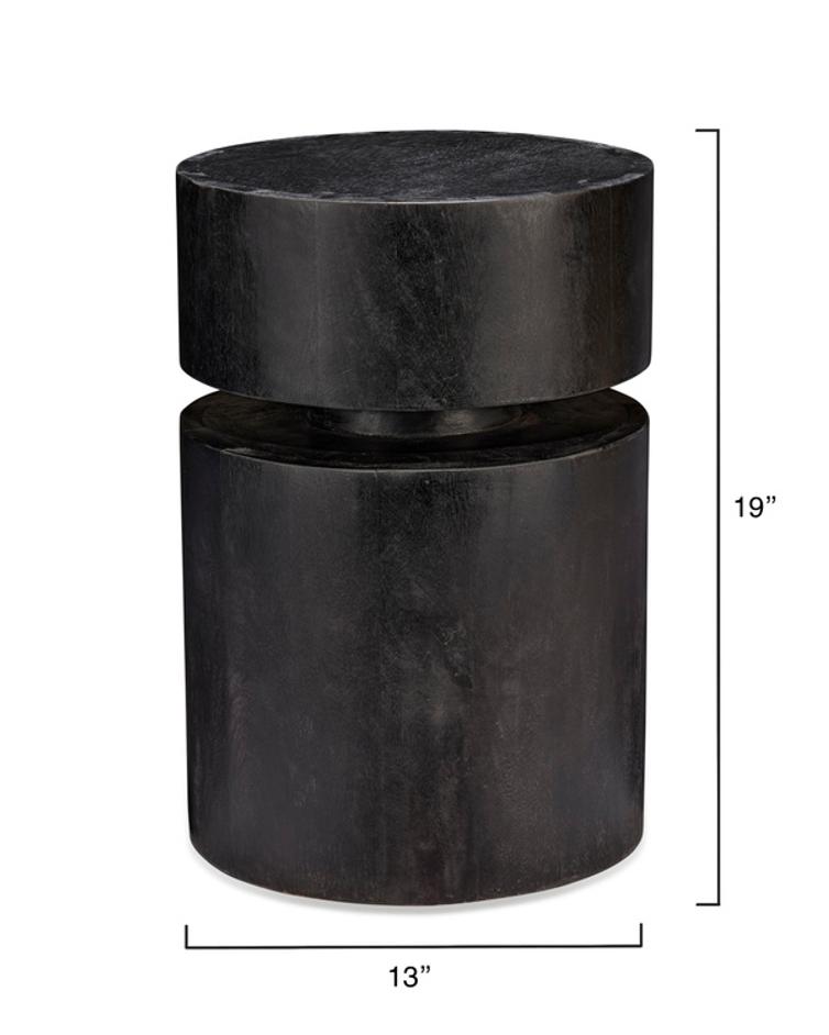  Dylan Wood Round Side Table, Charcoal by Jamie Young