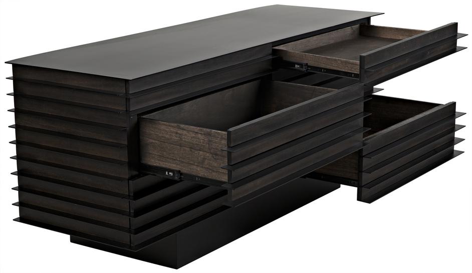 Elevation Sideboard, Ebony Walnut with Steel by Noir Furniture