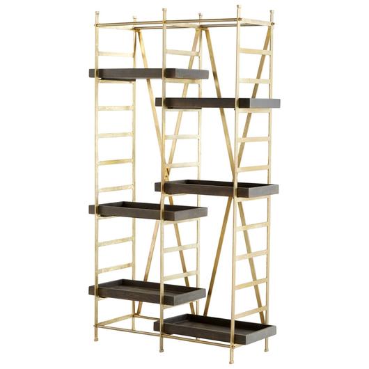 Corsetto Etagere In Gold And Grey by Cyan Design