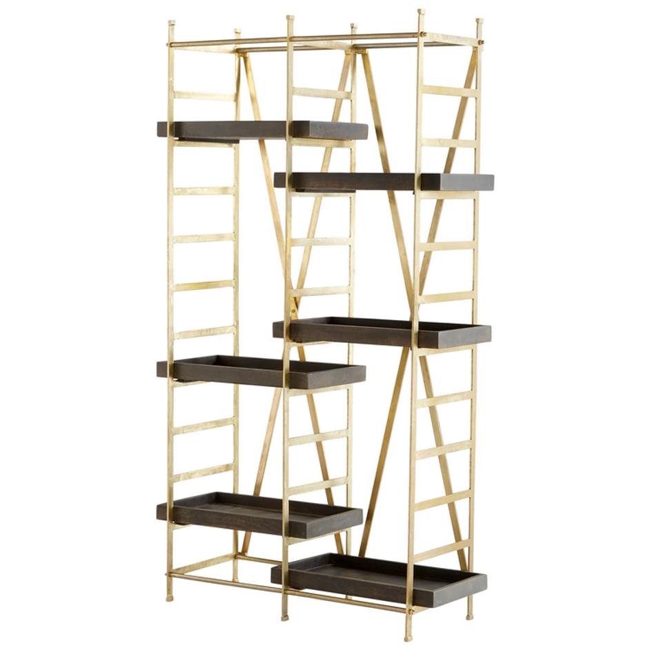 Corsetto Etagere In Gold And Grey by Cyan Design
