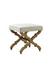 Linen and Oak Foot Stool by Furniture Classics