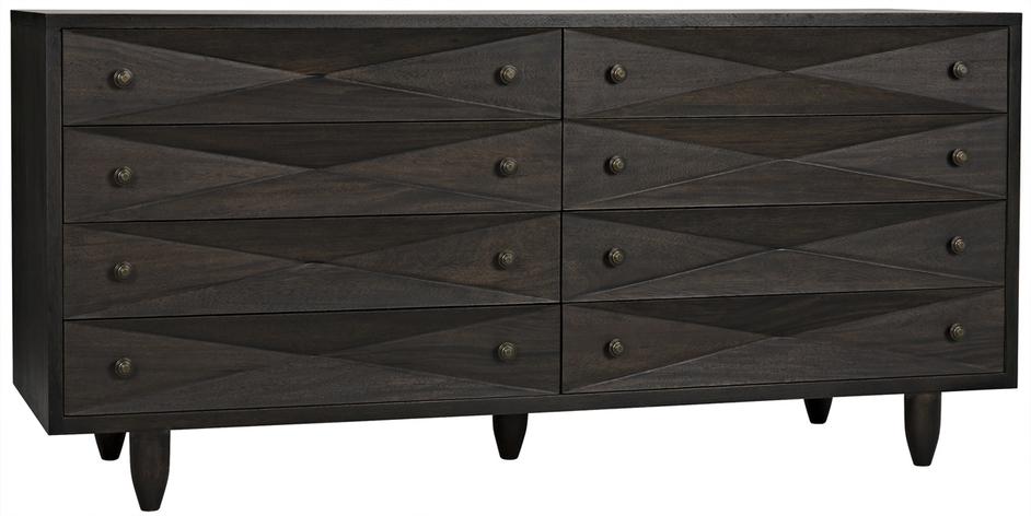 Diamond Double Chest in Ebony Walnut Finish by Noir Furniture