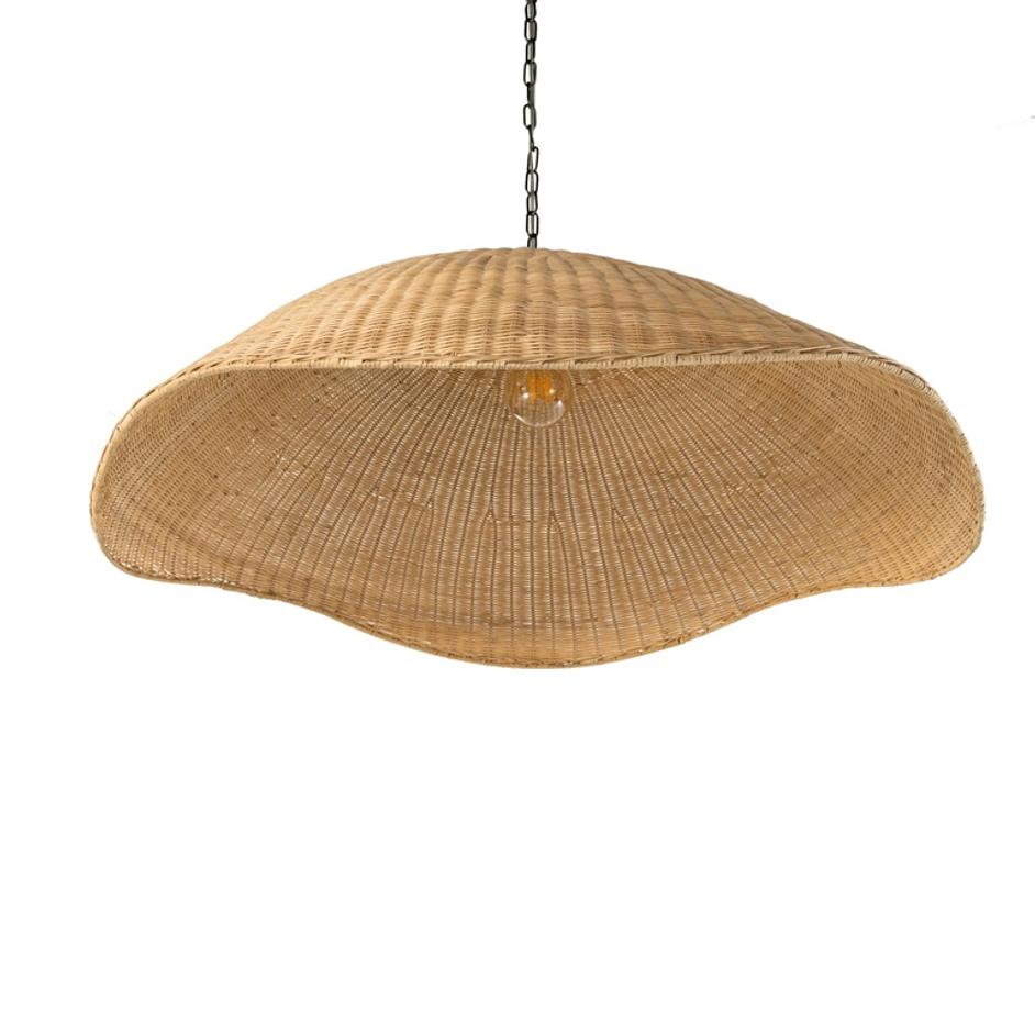 Overscale Woven Rattan Pendant In Natural by FOUR HANDS
