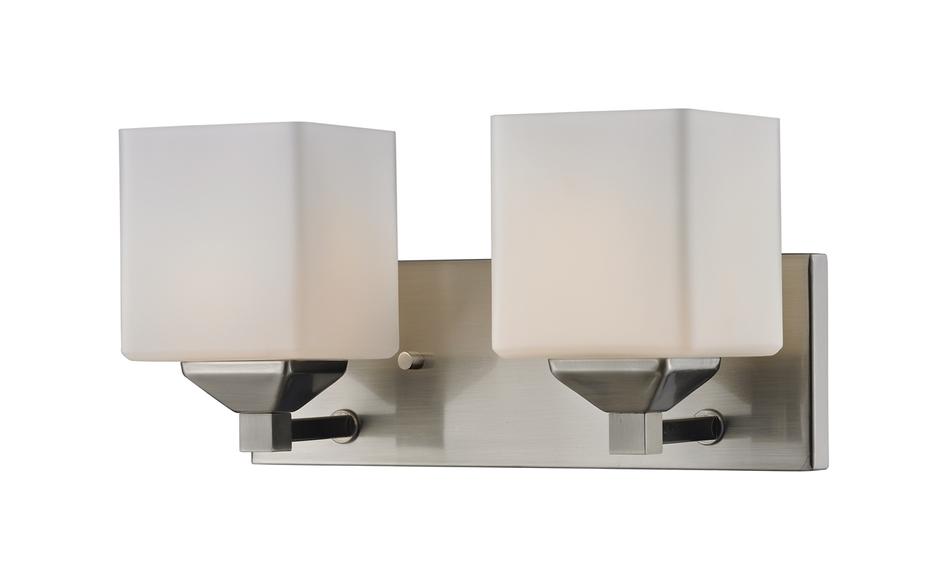 Quube 2 Light Vanity  in Brushed Nickel Finish by Z-Lite