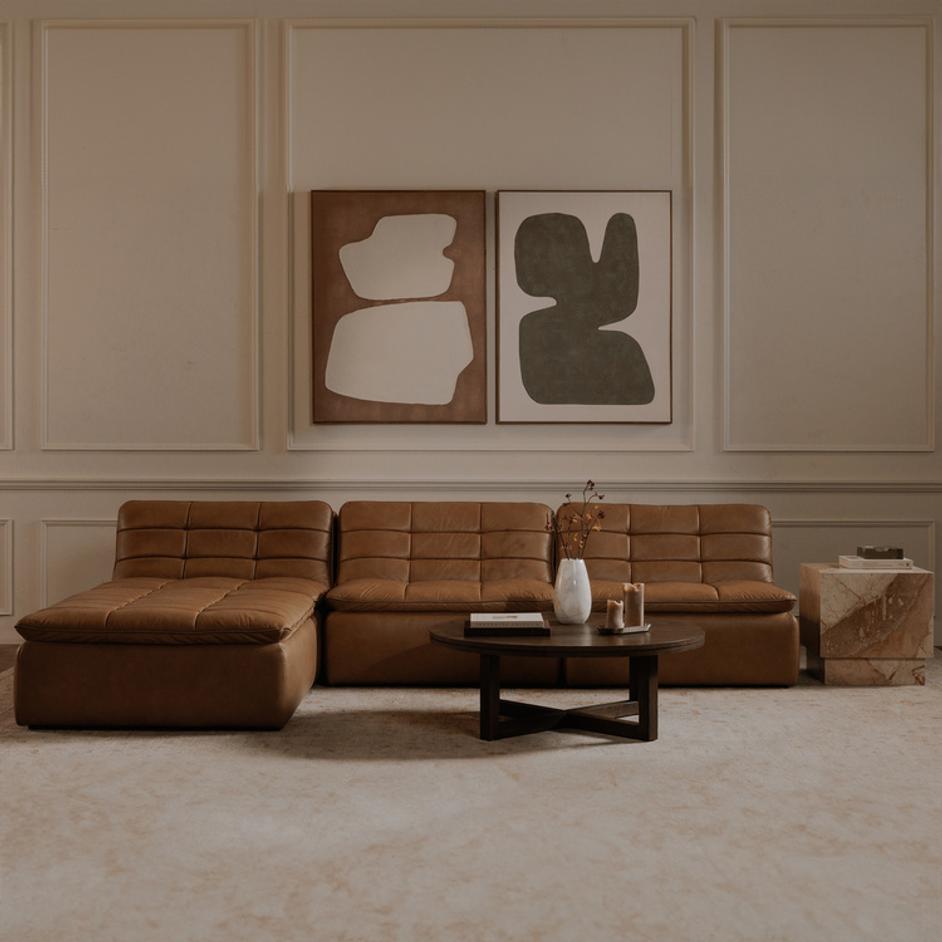 Lino Slipper Chair Tan Leather by Moes Home