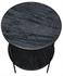 Rivoli Industrial Steel Side Table with Night Snow Marble Top and Matte Black Base by Noir Furniture