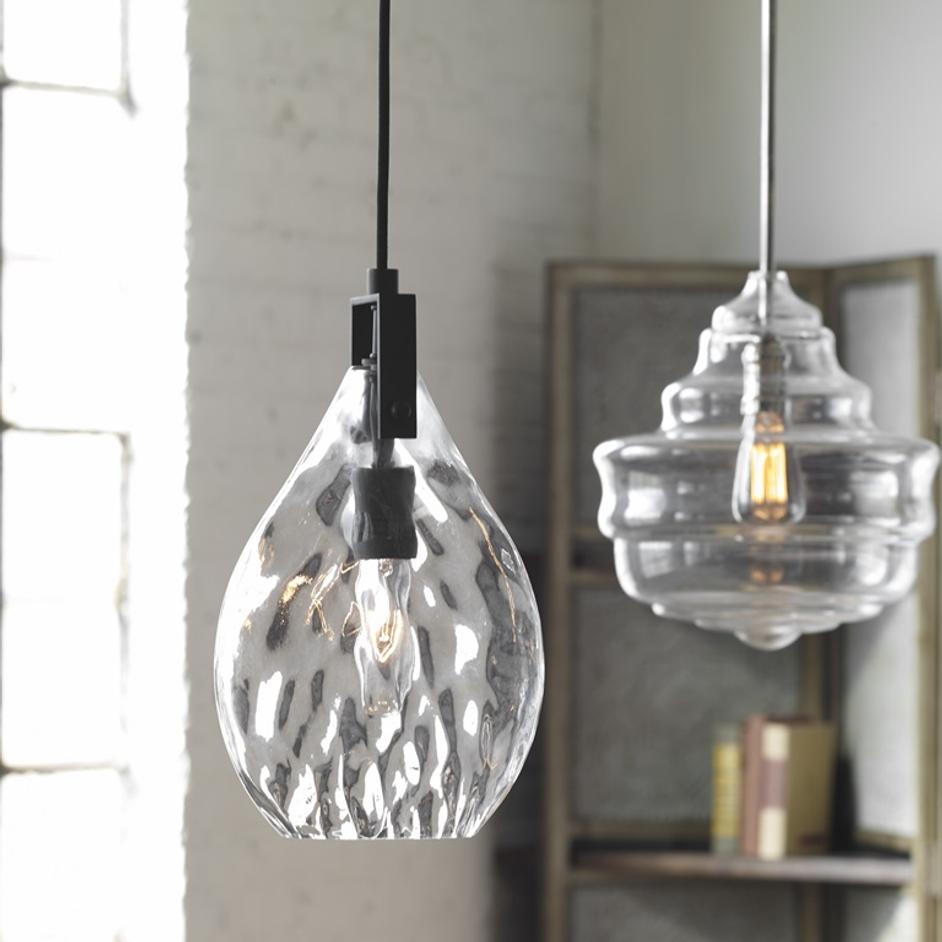 Campester 1 Light Watered Glass Mini Pendant by Uttermost