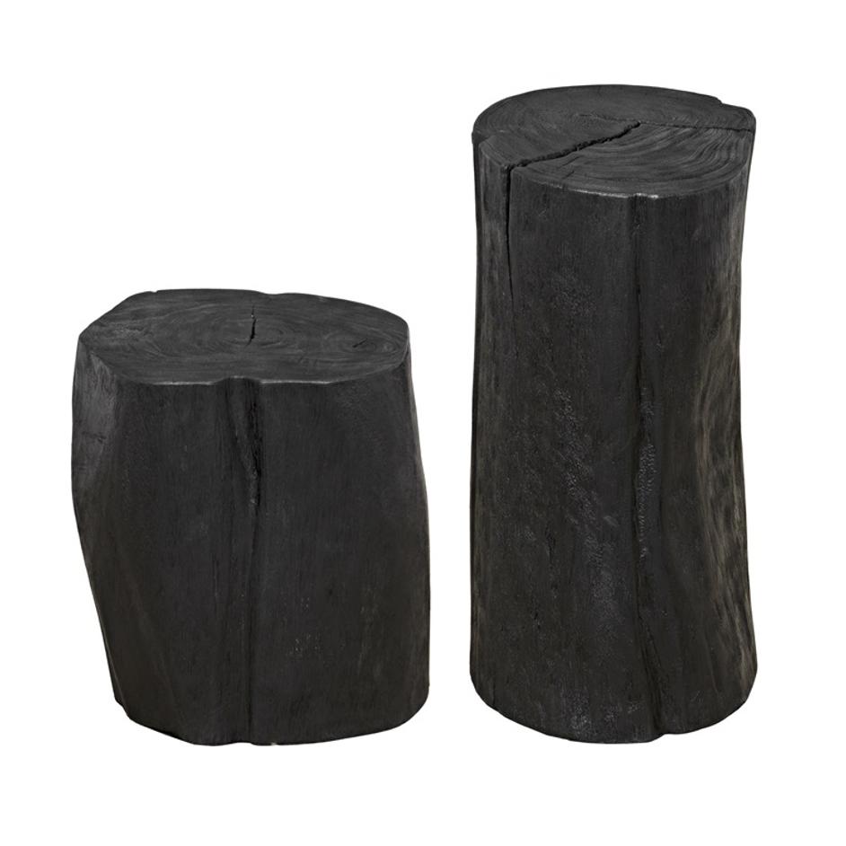 Budi Munggur Side Tables in Burnt Black, Pair by Noir Furniture