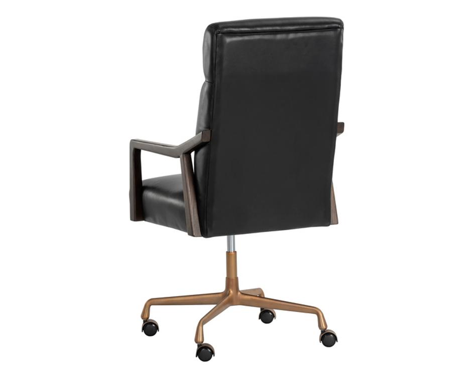 COLLIN OFFICE CHAIR - BROWN - CORTINA BLACK LEATHER by Sunpan
