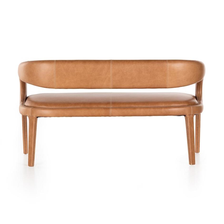 HAWKINS DINING BENCH IN SONOMA BUTTERSCOTCH LEATHER by FOUR HANDS