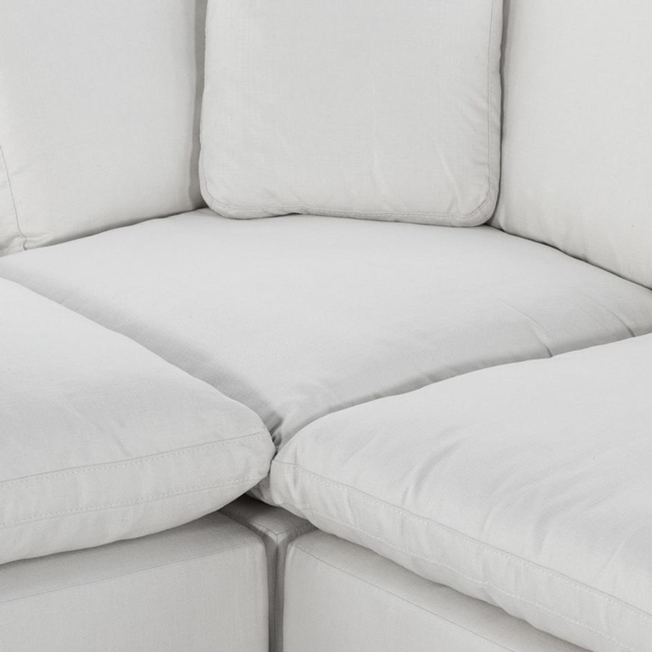 Stevie 3Pc Laf Sec Sofa W/Ottoman In Ivory by FOUR HANDS