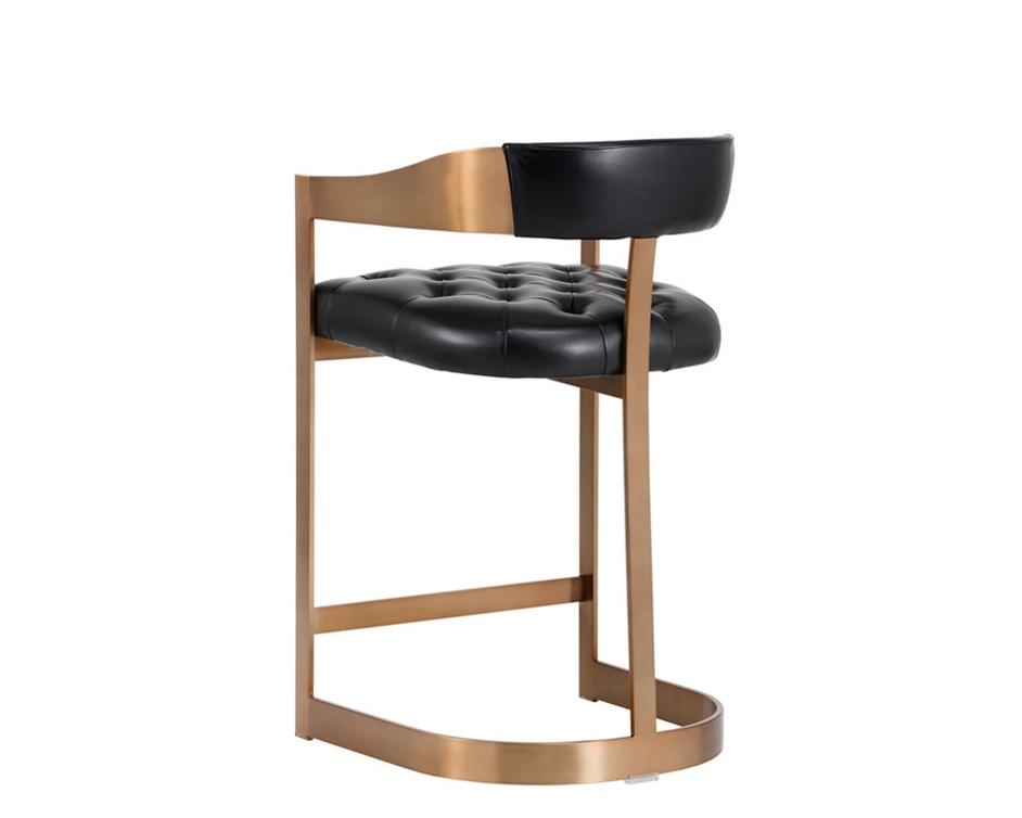 Beaumont Counter Stool - Antique Brass - Cantina Black by Sunpan