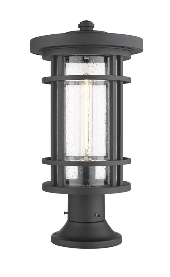 Jordan 1 Light Outdoor Pier Mounted Fixture in Black Finish by Z-Lite