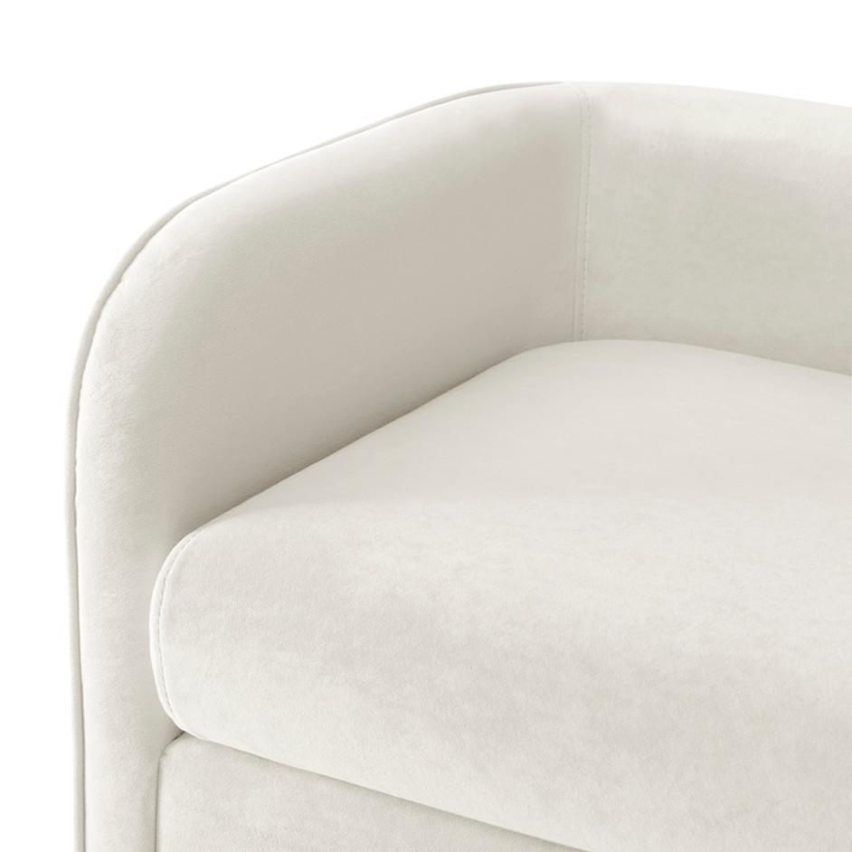 Marsha KD Velvet Bench, Dainty Cream by New Pacific Direct