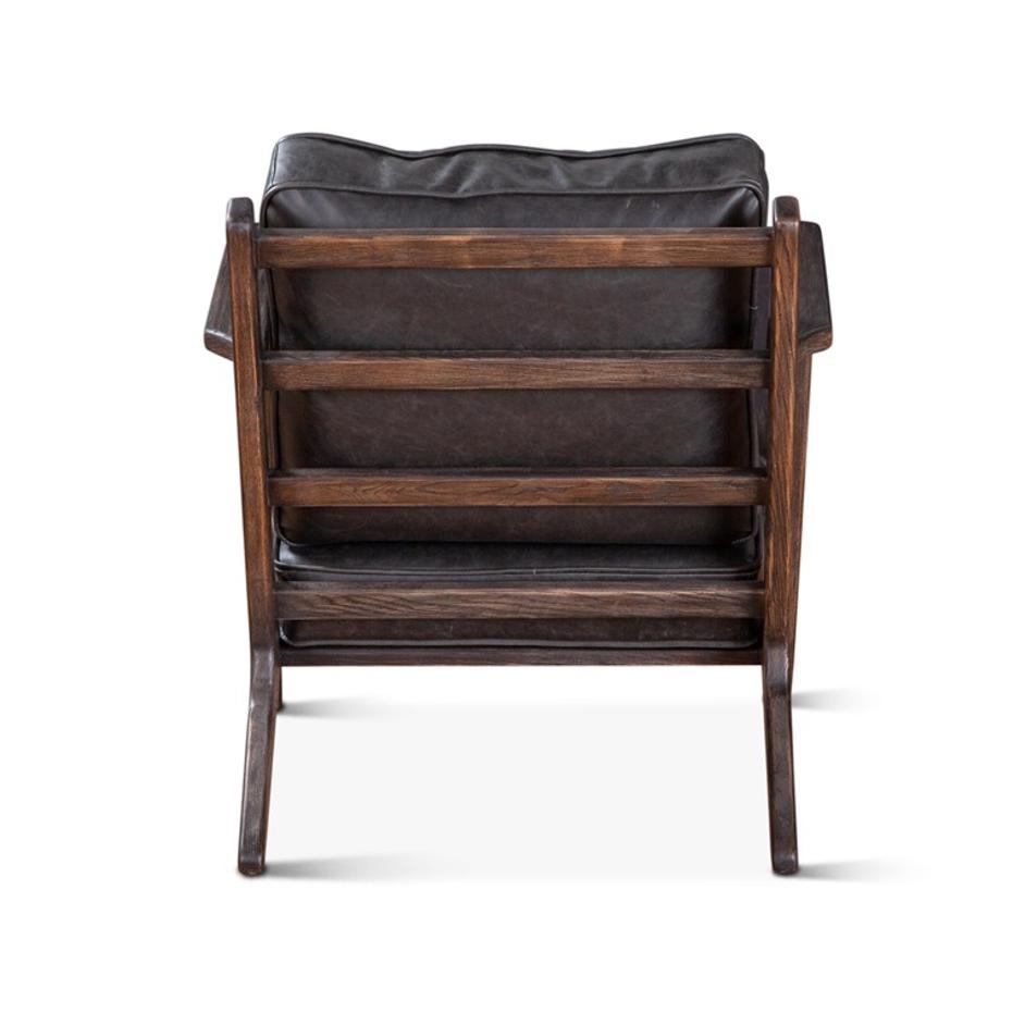 Bobby Black Leather Armchair by Home Trends & Design