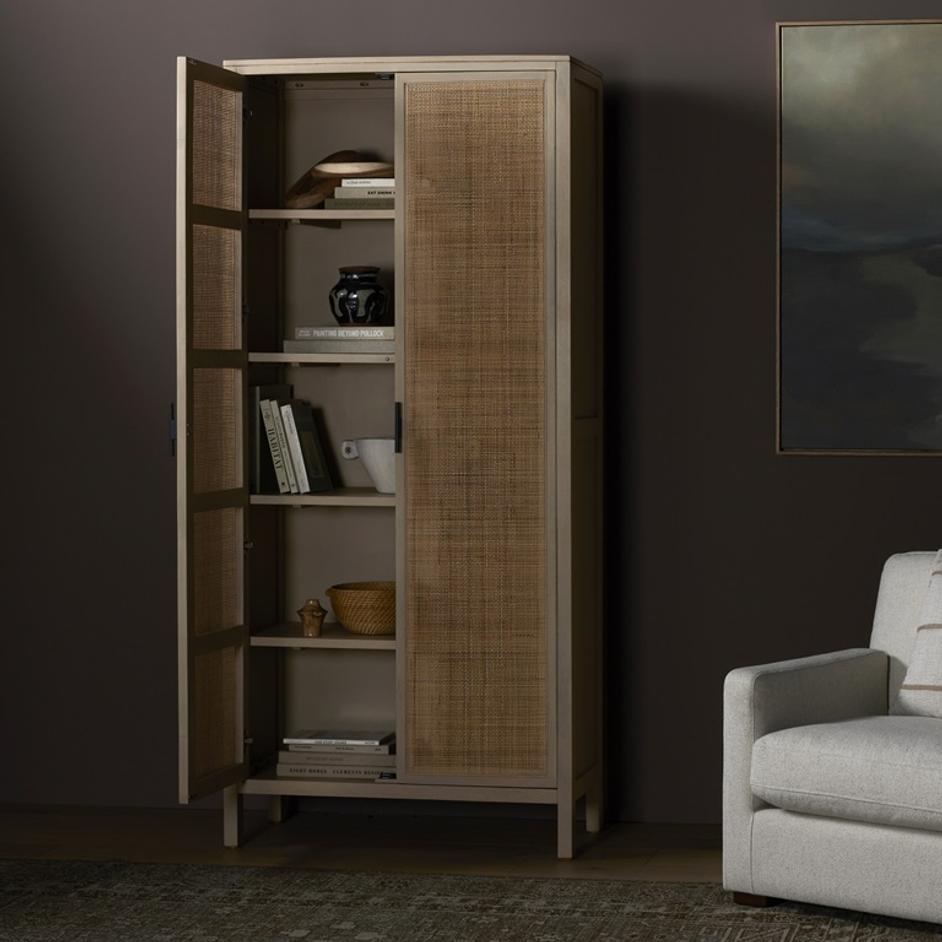 Caprice Tall Cabinet In Natural Mango by FOUR HANDS