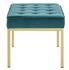 Garret Gold Stainless Steel Leg Medium Performance Velvet Bench In Gold Teal by Modway Furniture