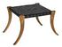 Sparti Teak Stool with Black Leather Weave and Clear Coat Finish by Noir Furniture