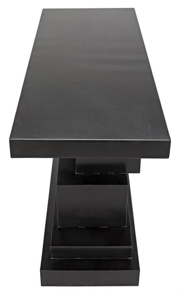 Platoon Industrial Steel Console in Matte Black by Noir Furniture