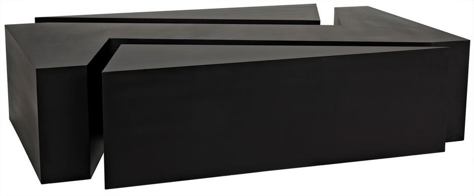 Element Industrial Steel Coffee Table in Matte Black by Noir Furniture