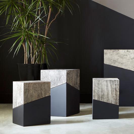 Geometry Stool, Gray Stone by PHILLIPS COLLECTION