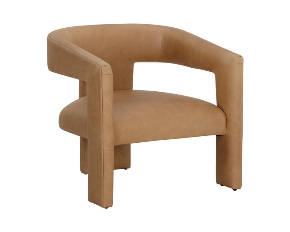 COBOURG LOUNGE CHAIR - LUDLOW SESAME LEATHER by Sunpan