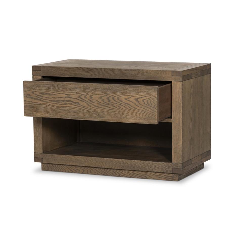 Warby Nightstand - Worn Oak Veneer by Four Hands