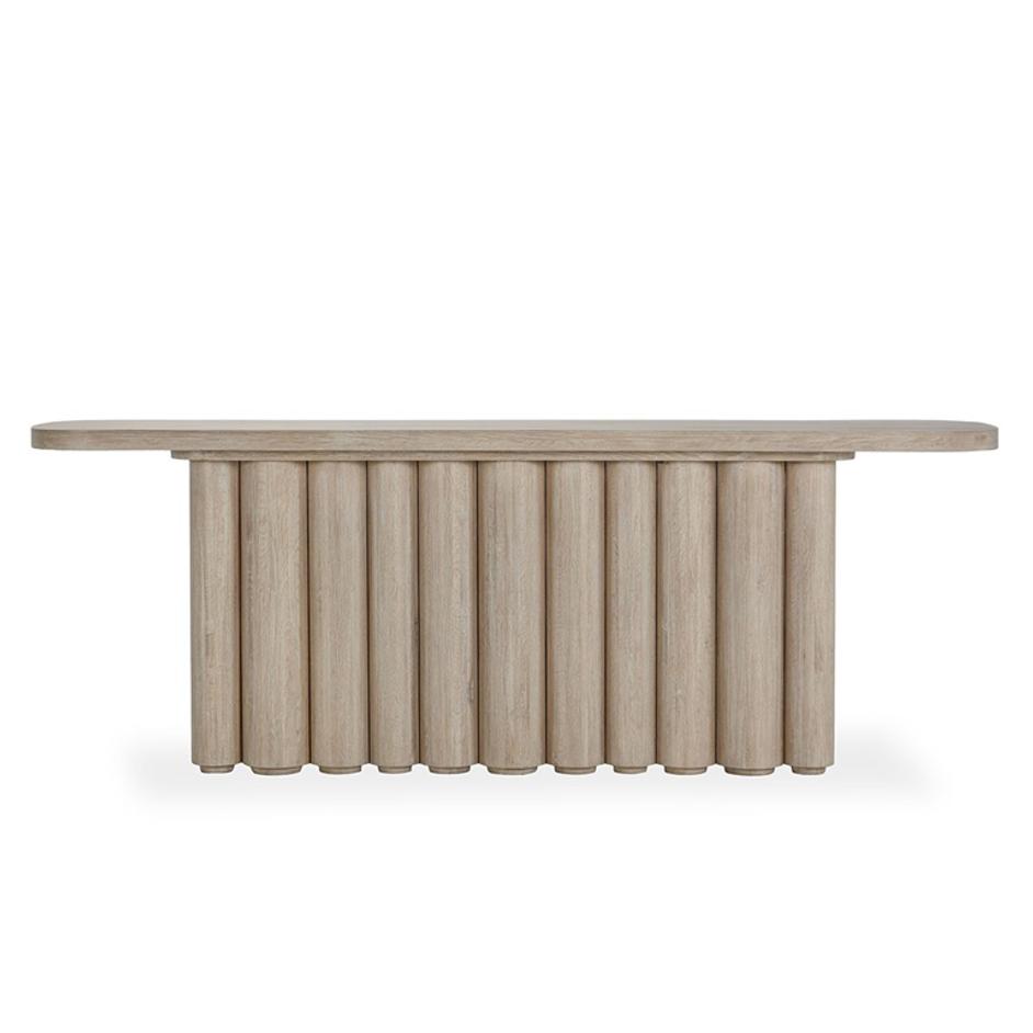 Tiber Oak Wood 90" Console Table White Washed by Classic Home