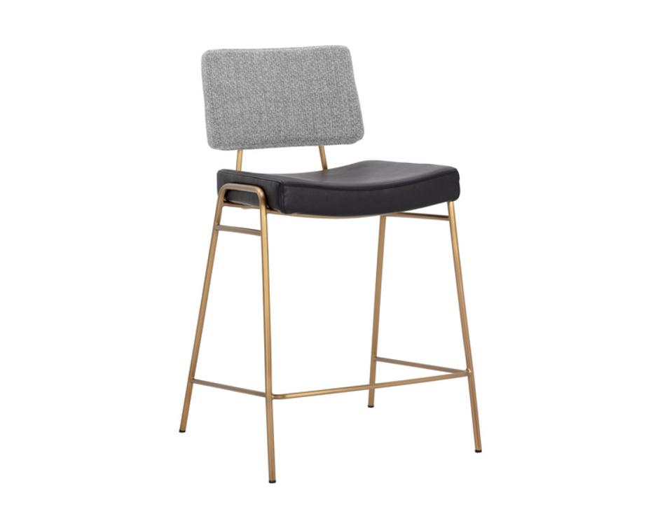 BRINLEY COUNTER STOOL - GOLD - NIGHTFALL BLACK / CHACHA GREY by Sunpan