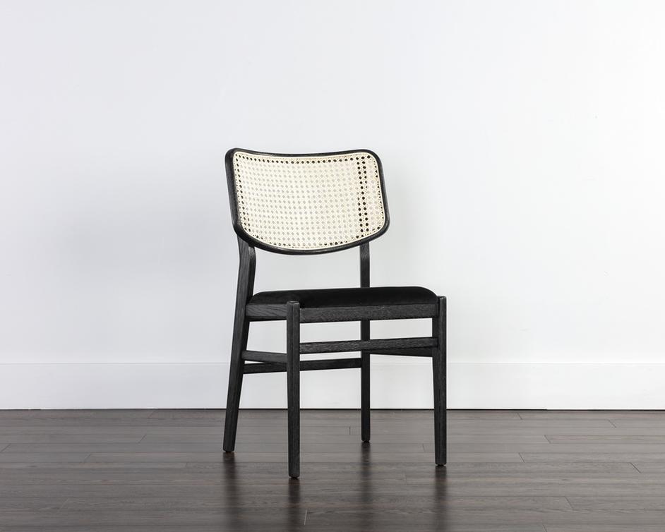 Annex Dining Chair - Black - Velvet Black by Sunpan