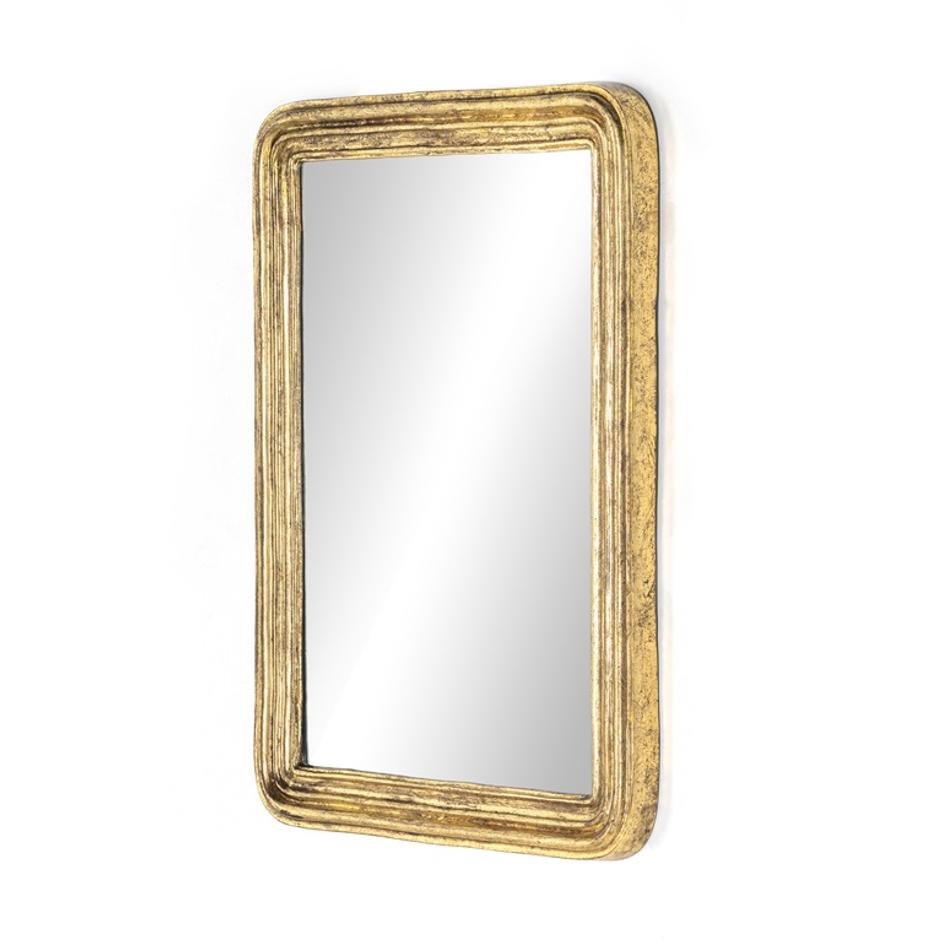 Vintage Louis Mirror In Antiqued Gold Leaf by FOUR HANDS