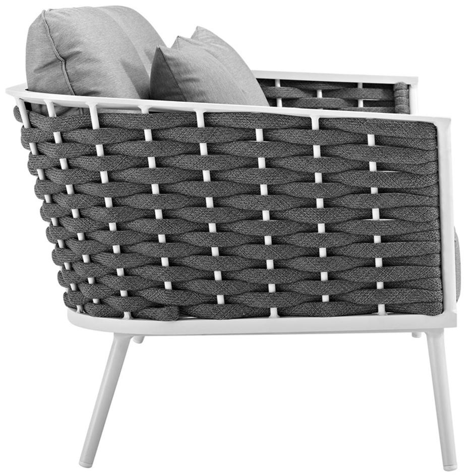 Aubrey Outdoor Patio Aluminum Loveseat In White Gray by Modway Furniture