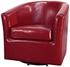 Hayden SWIVEL Bonded Leather Arm Chair In Red by New Pacific Direct