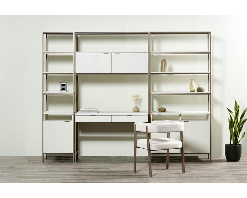 Ambrose Modular Bookcase - Small - Champagne Gold - Cream by Sunpan