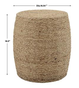 Resort Straw Accent Stool by Uttermost