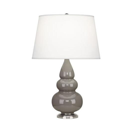 Smokey Taupe Small Triple Gourd Accent Lamp by Robert Abbey