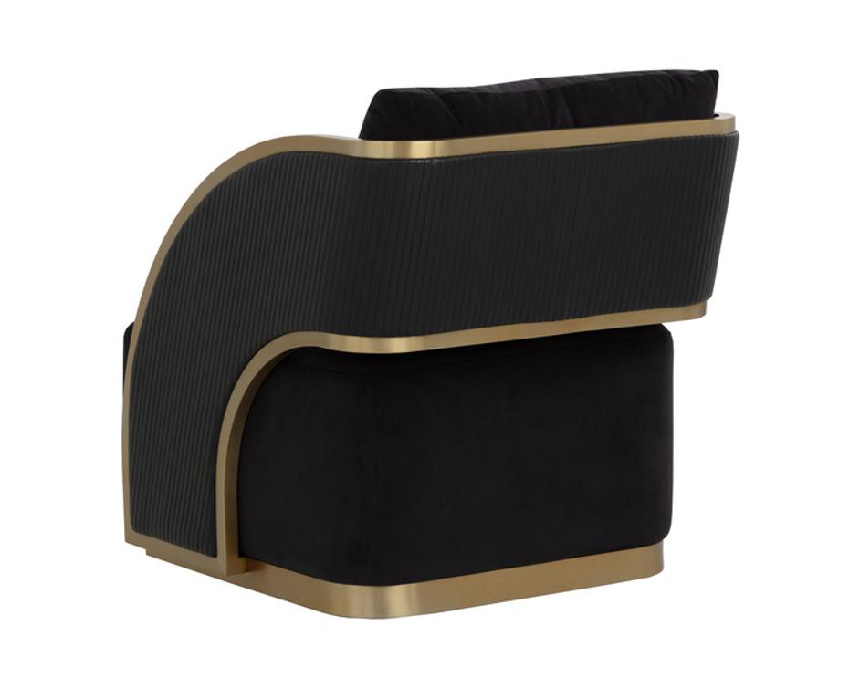 BAZ SWIVEL LOUNGE CHAIR - ABBINGTON BLACK / NAPA BLACK by Sunpan