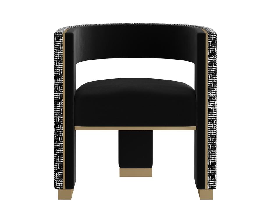 ADAMINA DINING ARMCHAIR - ABBINGTON BLACK / HOBBES NIGHT by Sunpan