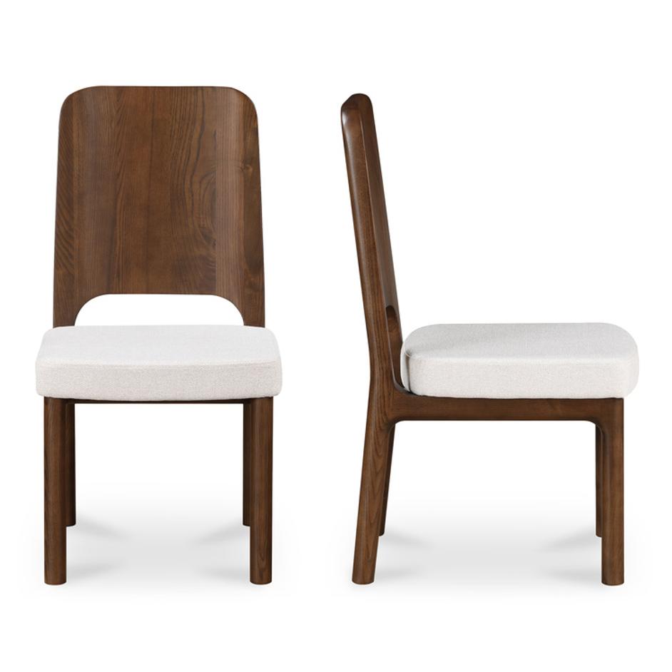 Kerr Dining Chair Walnut-Stained Ash Beige-Set Of Two by Moes Home